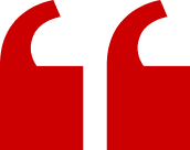 Red quotation marks on black background.